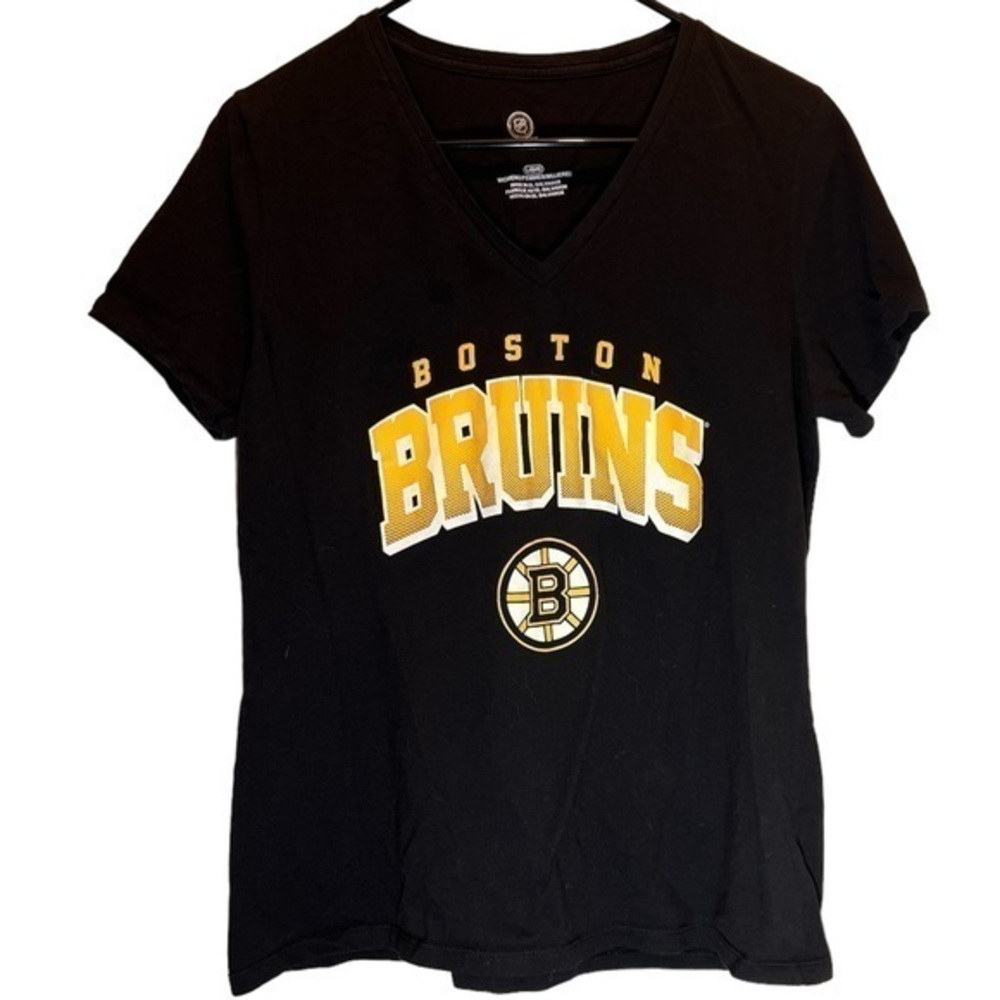 Boston Bruins V Neck T-shirt Size Large